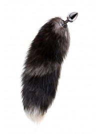 Серебристая металлическая анальная втулка с хвостом чернобурой лисы - размер S - ToyFa - купить с доставкой в Новочеркасске