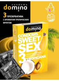 Презервативы для орального секса DOMINO Sweet Sex с ароматом тропических фруктов - 3 шт. - Domino - купить с доставкой в Новочеркасске