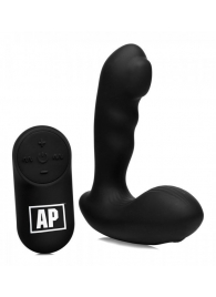 Черный стимулятор простаты Alpha-Pro 7X P-Milker Silicone Prostate Stimulator with Milking Bead - XR Brands - в Новочеркасске купить с доставкой