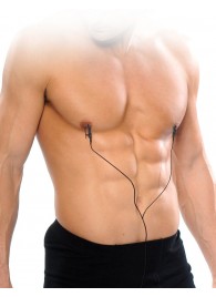 Черные электрические зажимы для сосков Shock Therapy Nipple Clamps - Pipedream - купить с доставкой в Новочеркасске