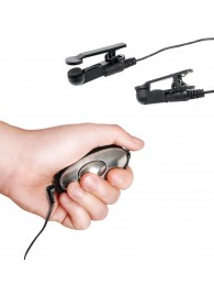 Черные электрические зажимы для сосков Shock Therapy Nipple Clamps - Pipedream - купить с доставкой в Новочеркасске