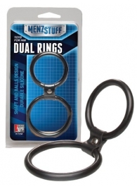 Чёрное двойное эрекционное кольцо Dual Rings Black - Dream Toys - в Новочеркасске купить с доставкой