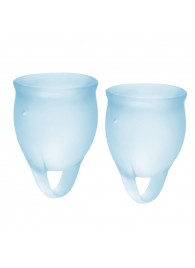 Набор голубых менструальных чаш Feel confident Menstrual Cup - Satisfyer - купить с доставкой в Новочеркасске