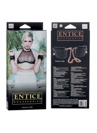 Черные мягкие наручники Entice French Cuffs с цепью - California Exotic Novelties - купить с доставкой в Новочеркасске