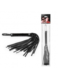 Черная гладкая плеть-флоггер с ручкой - 40 см. - Notabu - купить с доставкой в Новочеркасске