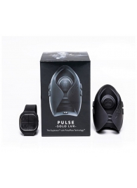 Темно-серый инновационный мужской осциллятор PULSE SOLO LUX с пультом ДУ - Hot Octopuss - в Новочеркасске купить с доставкой