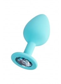 Мятная анальная втулка Brilliant с прозрачным кристаллом - 8 см. - ToyFa - купить с доставкой в Новочеркасске