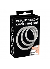 Набор из 3 эрекционных колец под металл Metallic Silicone Cock Ring Set - Orion - в Новочеркасске купить с доставкой