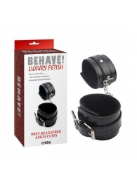 Черные оковы на ноги Obey Me Leather Ankle Cuffs - Chisa - купить с доставкой в Новочеркасске