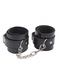 Черные оковы на ноги Obey Me Leather Ankle Cuffs - Chisa - купить с доставкой в Новочеркасске