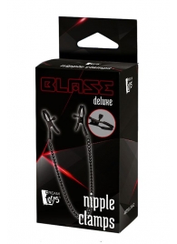 Черные зажимы на соски на цепочке BLAZE DELUXE NIPPLE CLAMPS - Dream Toys - купить с доставкой в Новочеркасске