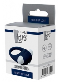 Гладкое синее эрекционное виброкольцо STIMU RING - Dream Toys - в Новочеркасске купить с доставкой