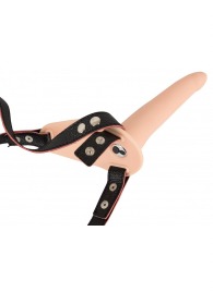 Телесный поясной страпон с вибрацией Vibrating Strap-On - 15,7 см. - Orion - купить с доставкой в Новочеркасске