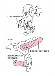 Черный пояс для женщин BEST SELECT с 3 насадками - LOVETOY (А-Полимер) - купить с доставкой в Новочеркасске