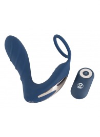 Синий вибростимулятор простаты с кольцом - 14,5 см. - Orion - в Новочеркасске купить с доставкой