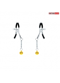 Оригинальные зажимы на соски с желтыми шариками - Notabu - купить с доставкой в Новочеркасске