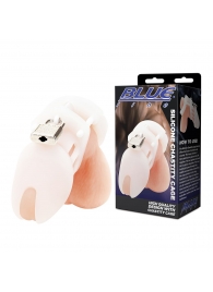 Белая клетка целомудрия Silicone Chastity Cage - BlueLine - купить с доставкой в Новочеркасске