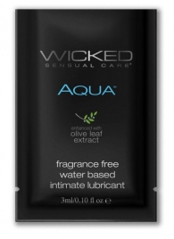 Легкий лубрикант на водной основе с алое Wicked Aqua - 3 мл. - Wicked - купить с доставкой в Новочеркасске