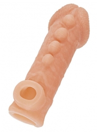 Телесная закрытая насадка с шишечками Cock Sleeve Size S - 13,8 см. - KOKOS - в Новочеркасске купить с доставкой