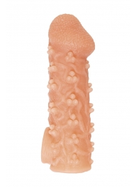 Телесная закрытая насадка с пучками шишечек Cock Sleeve Size S - 13,8 см. - KOKOS - в Новочеркасске купить с доставкой