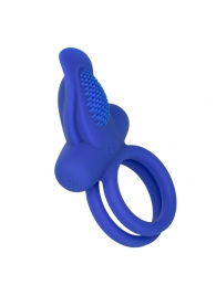 Синее перезаряжаемое эрекционное кольцо Silicone Rechargeable Dual Pleaser Enhancer - California Exotic Novelties - в Новочеркасске купить с доставкой