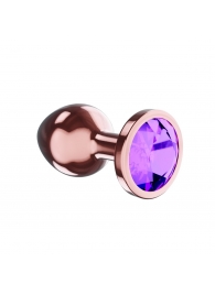 Пробка цвета розового золота с фиолетовым кристаллом Diamond Amethyst Shine S - 7,2 см. - Lola Games - купить с доставкой в Новочеркасске