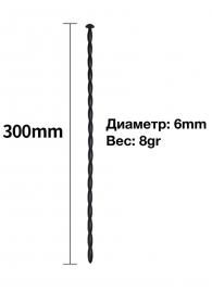 Черный уретральный расширитель - 30 см. - Rubber Tech Ltd - купить с доставкой в Новочеркасске