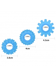 Набор из 3 голубых, светящихся в темноте эрекционных колец Lumino Play - Lovetoy - в Новочеркасске купить с доставкой