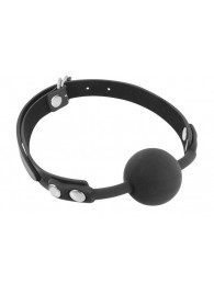 Черный силиконовый кляп-шарик на ремешках - Fetish Tentation - купить с доставкой в Новочеркасске