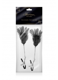 Зажимы для сосков с черными перьями Sweet Caress Feather Nipple Clumps - Sweet Caress - купить с доставкой в Новочеркасске