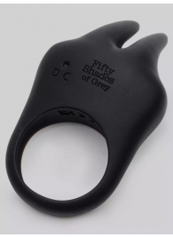 Черное эрекционное виброкольцо Sensation Rechargeable Vibrating Rabbit Love Ring - Fifty Shades of Grey - в Новочеркасске купить с доставкой