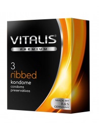 Ребристые презервативы VITALIS PREMIUM ribbed - 3 шт. - Vitalis - купить с доставкой в Новочеркасске