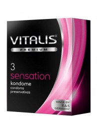 Презервативы с пупырышками и кольцами VITALIS PREMIUM sensation - 3 шт. - Vitalis - купить с доставкой в Новочеркасске