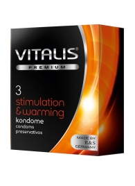 Презервативы VITALIS PREMIUM stimulation   warming с согревающим эффектом - 3 шт. - Vitalis - купить с доставкой в Новочеркасске