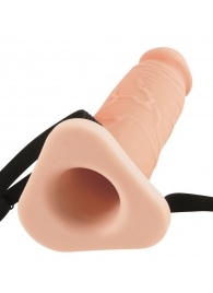 Телесный реалистичный фаллоимитатор с полостью Silicone Hollow Extension - 20 см. - Pipedream - купить с доставкой в Новочеркасске