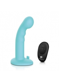 Голубая изогнутая насадка 6in Remote Control Ripple P-Spot G-Spot на черных трусиках - 16 см. - Pegasus - купить с доставкой в Новочеркасске