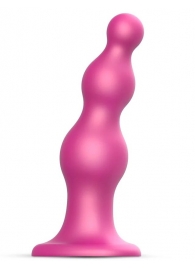 Розовая насадка Strap-On-Me Dildo Plug Beads size S - Strap-on-me - купить с доставкой в Новочеркасске