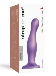 Фиолетовая насадка Strap-On-Me Dildo Plug Curvy size L - Strap-on-me - купить с доставкой в Новочеркасске