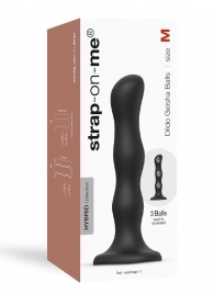 Черная насадка Strap-On-Me Dildo Geisha Balls size M - Strap-on-me - купить с доставкой в Новочеркасске