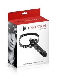 Черный кляп-фаллоимитатор Double Penis Gag - Fetish Tentation - купить с доставкой в Новочеркасске