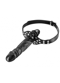 Черный кляп-фаллоимитатор Double Penis Gag - Fetish Tentation - купить с доставкой в Новочеркасске