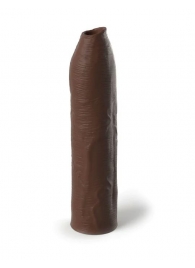 Коричневая насадка-удлинитель Uncut Silicone Penis Enhancer - 17,8 см. - Pipedream - в Новочеркасске купить с доставкой