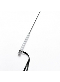 Черный кожаный стек с гладкой ручкой - 55 см. - Crazy Handmade - купить с доставкой в Новочеркасске