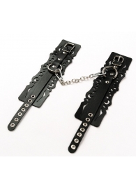 Узорчатые кожаные оковы с регулируемыми ремешками - Crazy Handmade - купить с доставкой в Новочеркасске