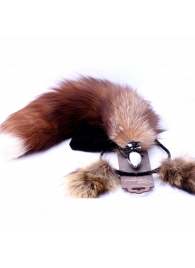 Игровой комплект: серебристая анальная пробка с пушистым хвостом и ободок-ушки - Crazy Handmade - купить с доставкой в Новочеркасске