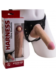 Страпон Harness из двух предметов: трусики с плугом и насадка-фаллос - 17 см. - LOVETOY (А-Полимер) - купить с доставкой в Новочеркасске