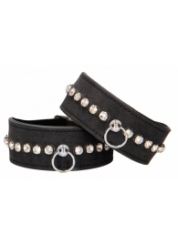 Черные поножи Diamond Studded Ankle Cuffs - Shots Media BV - купить с доставкой в Новочеркасске