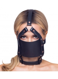 Черный намордник с кляпом-шаром Head Harness With A Gag - Orion - купить с доставкой в Новочеркасске