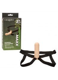 Телесный фаллопротез из силикона Extension with Harness - 15,75 см. - California Exotic Novelties - купить с доставкой в Новочеркасске