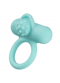 Аквамариновое эрекционное виброкольцо Silicone Rechargeable Nubby Lover’s Delight - California Exotic Novelties - в Новочеркасске купить с доставкой